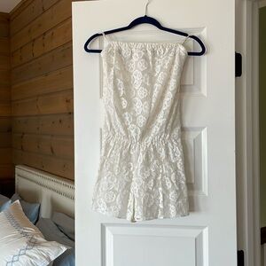 White Lilly Pulitzer Strapless Romper, Size S